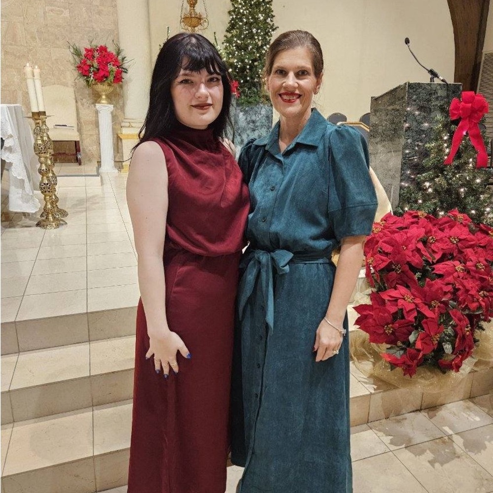 Elegant Burgundy Women's Dress